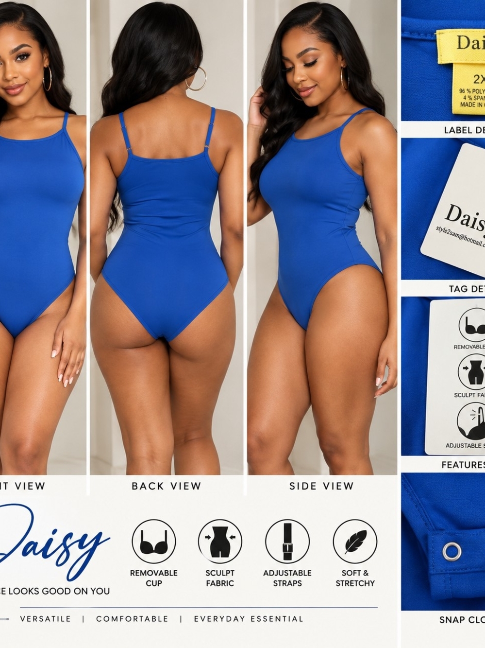 Daisy Royal Blue Kids One-Piece Swimsuit
